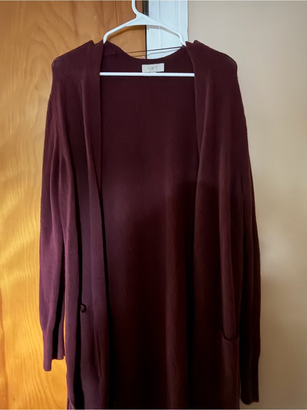 LOFT  Open-Front Cardigan - Wine